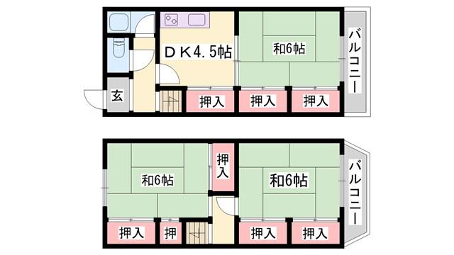 ニラングランドウィル宝殿(3DK/1階)の間取り写真