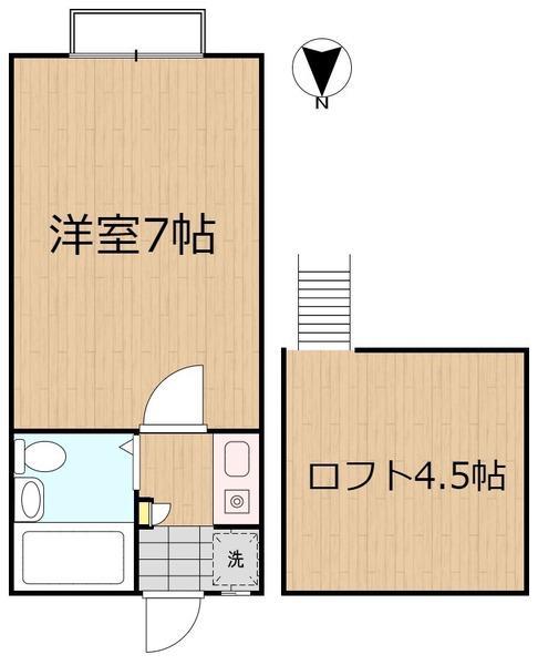 ヴェルドミール宮崎(1K/2階)の間取り写真