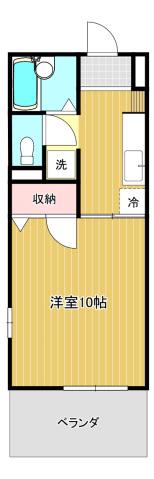 Jスカイハイツ(1K/1階)の間取り写真