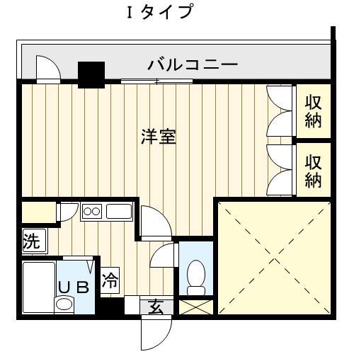 ドルチェ清瀬(1K/6階)の間取り写真