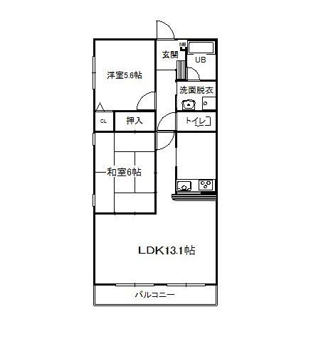 Sフラット(2LDK/1階)の間取り写真