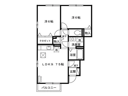 フォーシーズン B(2LDK/1階)の間取り写真