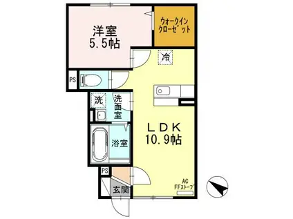 エントピアII(1LDK/1階)の間取り写真