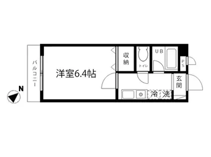 グランピエールK2(1K/3階)の間取り写真