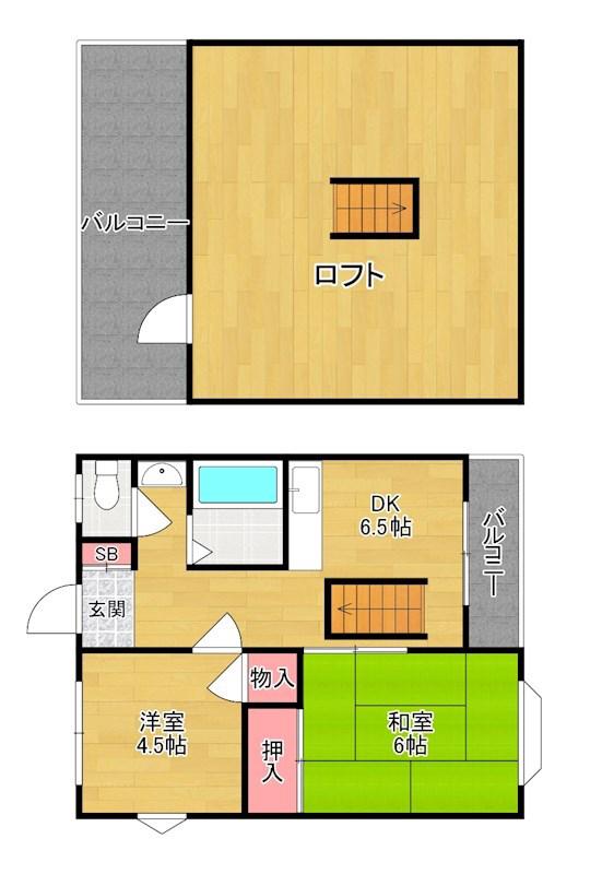 野村マンション(2DK/2階)の間取り写真