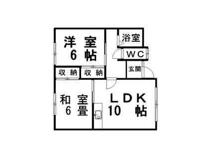 椿荘1(2LDK/2階)の間取り写真