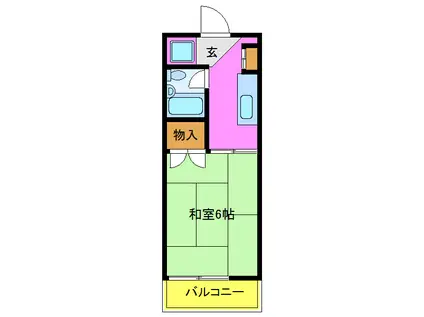 東武伊勢崎線 東向島駅 徒歩5分 4階建 築42年(1K/3階)の間取り写真