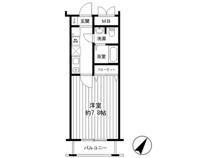 ダイドーメゾン神戸元町(1K/7階)の間取り写真