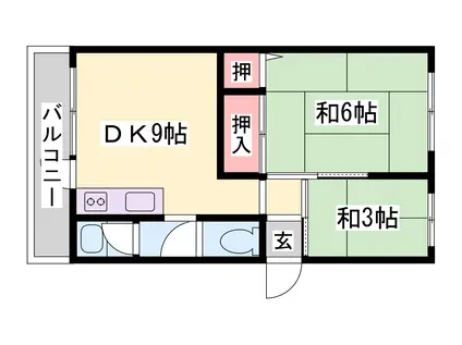 旭マンション(2DK/1階)の間取り写真