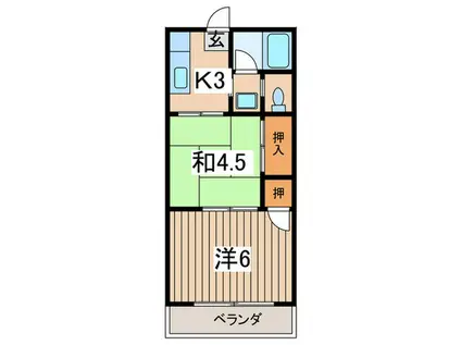 江上ハイツ(2K/2階)の間取り写真