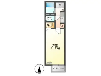 ラ カモミール(1K/2階)の間取り写真