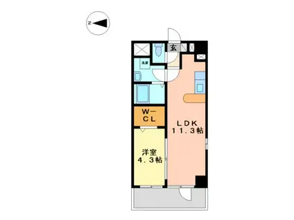 フォレシティ栄(1LDK/4階)の間取り写真