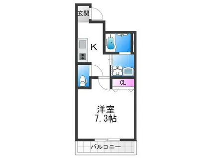 フジパレス平野郷I番館(1K/1階)の間取り写真