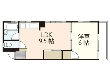小松コーポ(1LDK/3階)の間取り写真