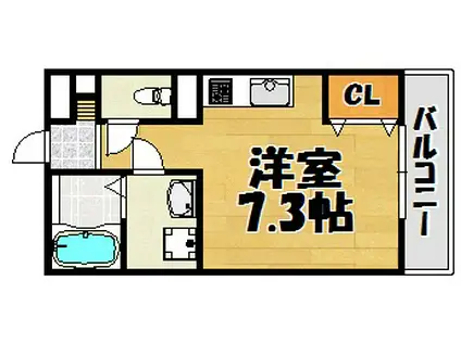 ＪＲ福知山線 川西池田駅 徒歩4分 3階建 築18年(ワンルーム/3階)の間取り写真