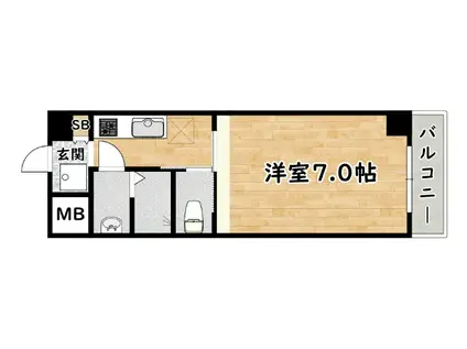 メゾン三原(1K/3階)の間取り写真