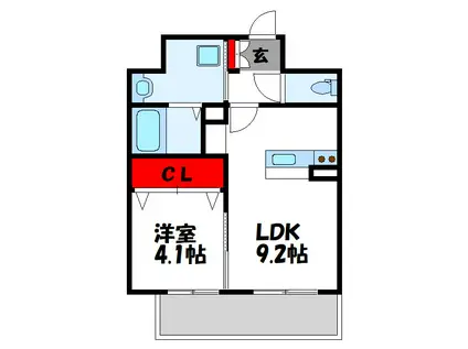 VELROG福岡東(1LDK/2階)の間取り写真