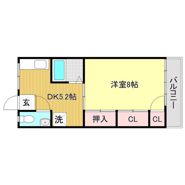 日の出マンション(1DK/2階)の間取り写真