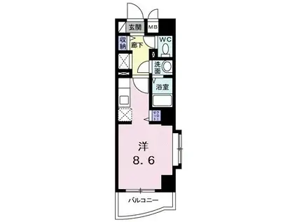 エスタシオン(ワンルーム/4階)の間取り写真
