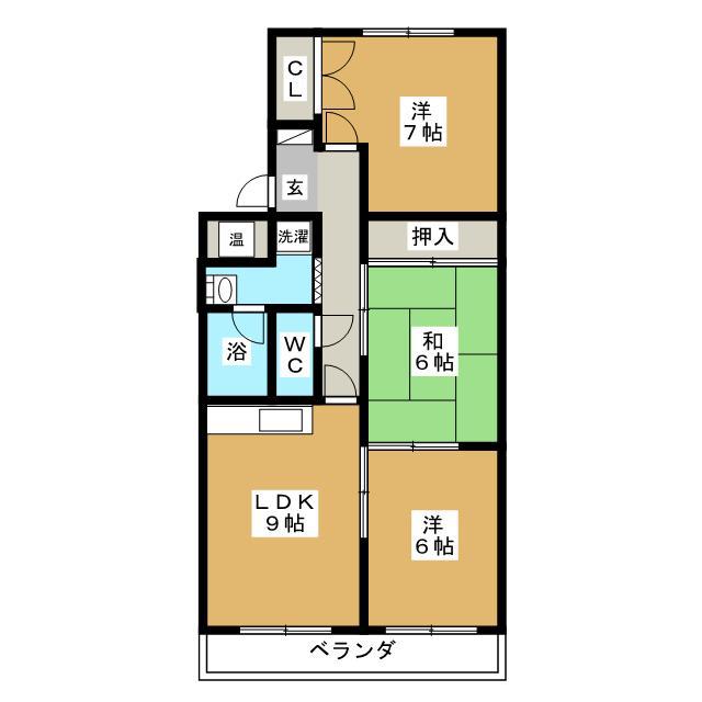 シャルム97(3LDK/4階)の間取り写真