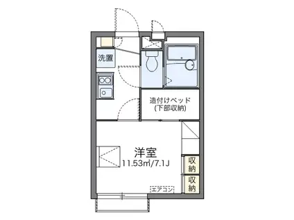 谷保第三公園(1K/1階)の間取り写真
