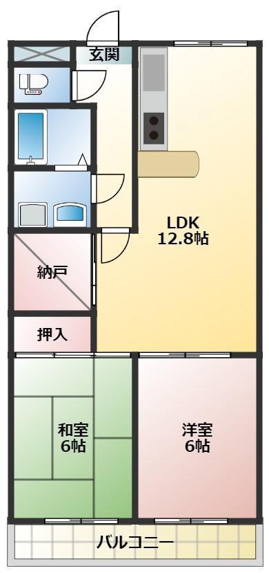 サンテラス福井(2SLDK/3階)の間取り写真