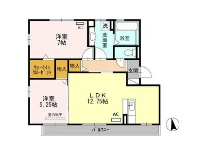 フォレスタ A棟(2LDK/3階)の間取り写真