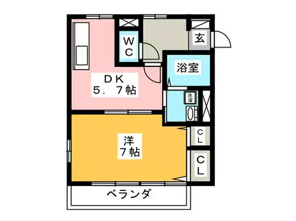 PIA CERE(1DK/1階)の間取り写真