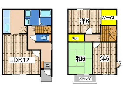 フローラⅡ(3LDK/1階)の間取り写真