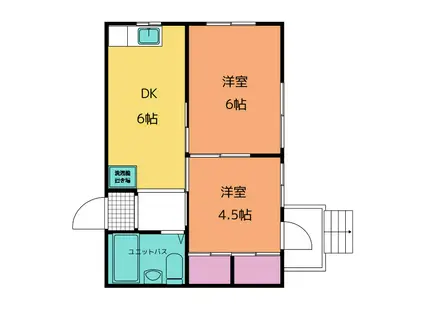 ヤマモビル(2DK/3階)の間取り写真