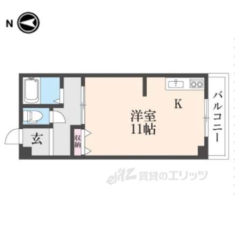 ライフステージ広瀬倉梯(ワンルーム/4階)の間取り写真