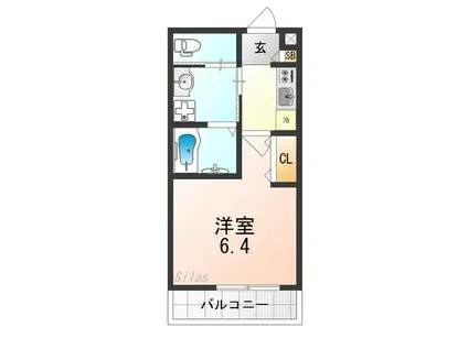 ALEGRIA津久野サウス(1K/2階)の間取り写真