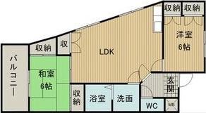 ルシエ春日井(2LDK/4階)の間取り写真