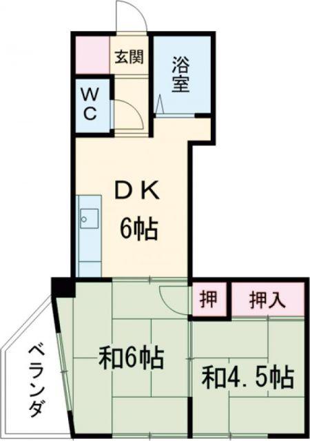 コンフォート小畑マンション(2DK/2階)の間取り写真