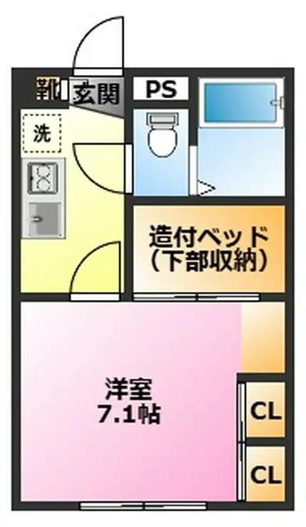 レオパレスフービエール 1階階 間取り