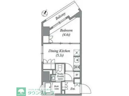 ラクレイス横濱関内(1DK/7階)の間取り写真