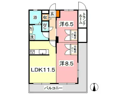 ルミナス(2LDK/2階)の間取り写真