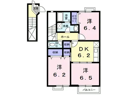 エルセラン(3DK/2階)の間取り写真