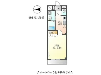 ラッフル金城(1K/1階)の間取り写真