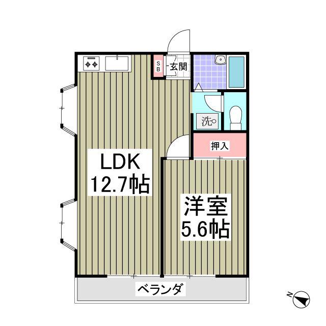 IZUMIX・2A(1LDK/2階)の間取り写真