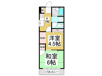 いつぼハイツ(2K/2階)の間取り写真