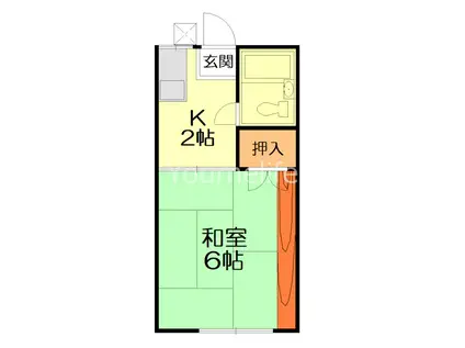 ハイツ仲西(1K/1階)の間取り写真