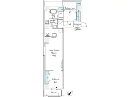 ORIENTAL YOKOYAMACHO (2LDK/6階)の間取り写真