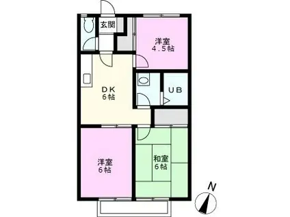 ピノハイム(3DK/2階)の間取り写真