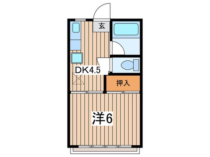ハイツサンリッチ(1DK/1階)の間取り写真