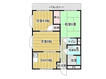 アマービレ遊(3DK/3階)の間取り写真