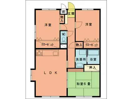 ビューテラス那珂川(3LDK/3階)の間取り写真
