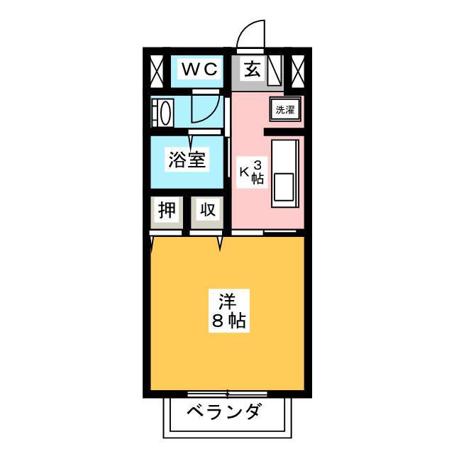 B・I・D(1K/1階)の間取り写真