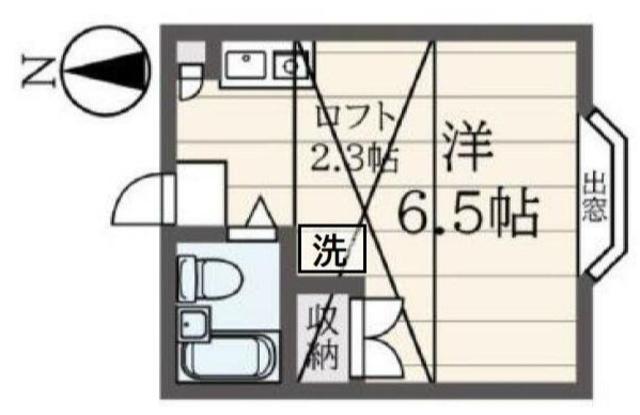 京王相模原線 南大沢駅 徒歩15分 2階建 築35年(ワンルーム/1階)の間取り写真