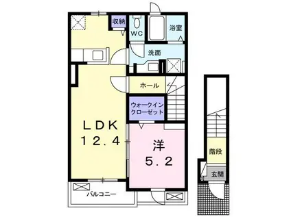 アイティヴィレッジII(1LDK/2階)の間取り写真